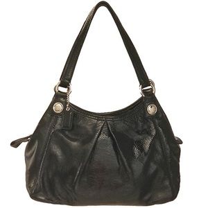 Maggie Mia Mini Black Leather Coach Handbag